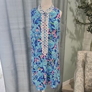 Floral Blue Sleeveless Dress